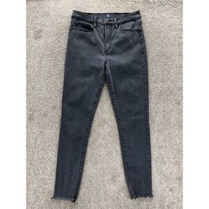 GAP Jeans Womens 28 Short Black True Skinny High Rise Ankle‎ Fray Lyocell Blend